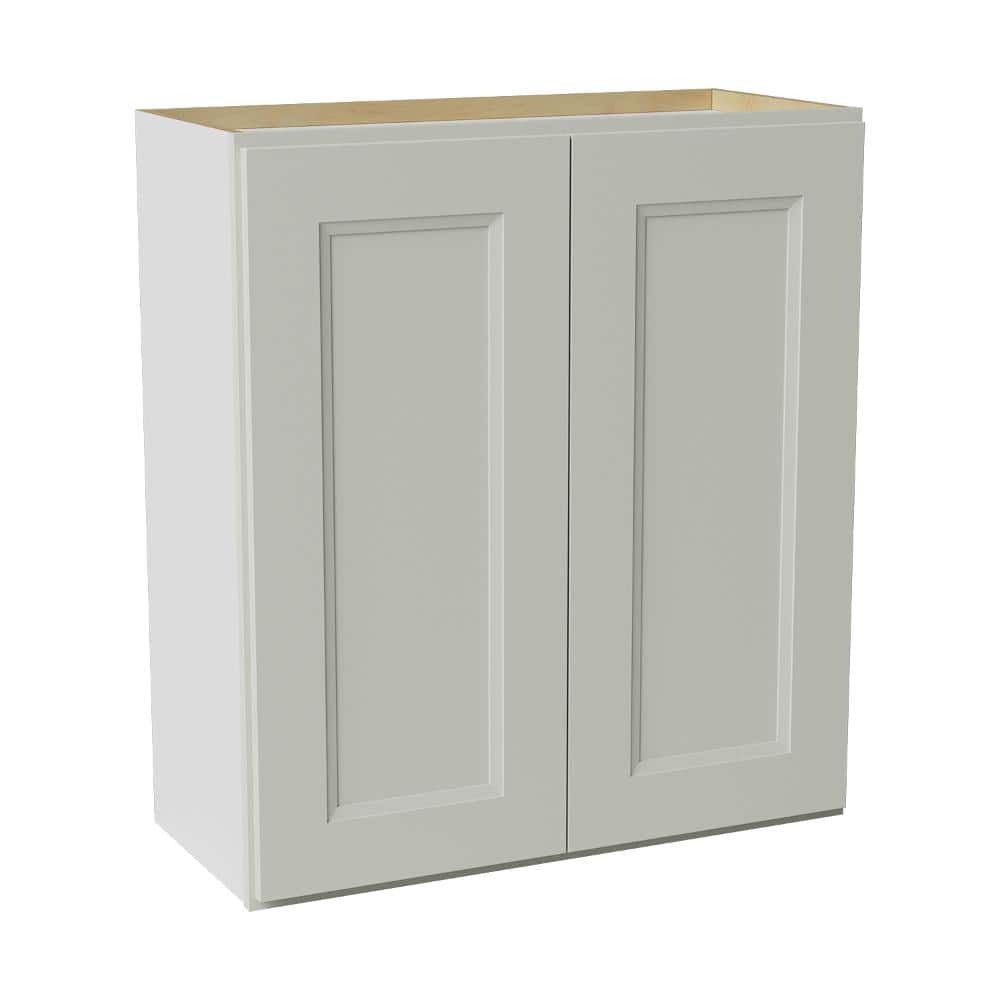 27 in. W x 12 in. D x 30 in. H Ready to Assemble Double Shaker Wall Kitchen Cabinet in Laguna Grey price history on PriceWatchPro