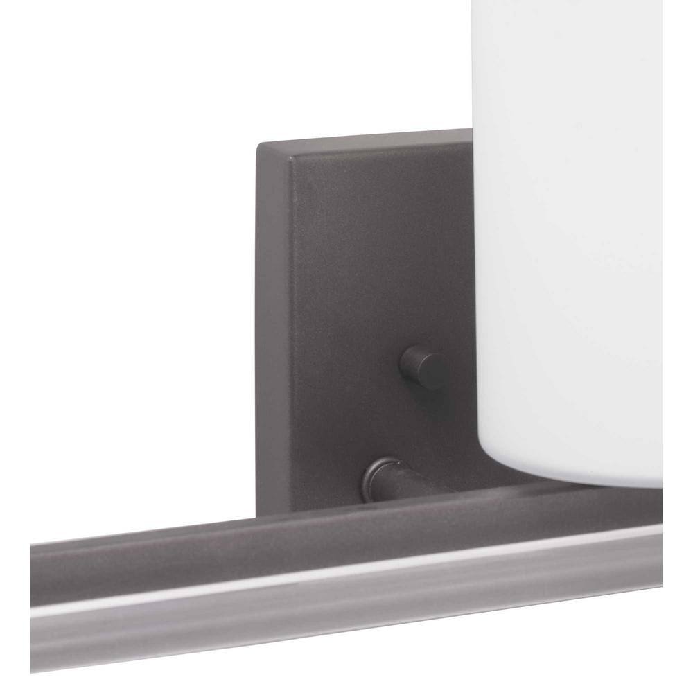 Black 24" Dimmable Bath Vanity Light with Opal Glass Shades