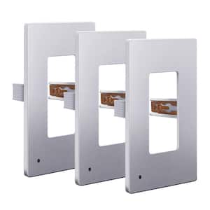 1-Gang Silver Decorator/Rocker Outlet Plastic Screwless Wall Plate with Nightlight (3-Pack)