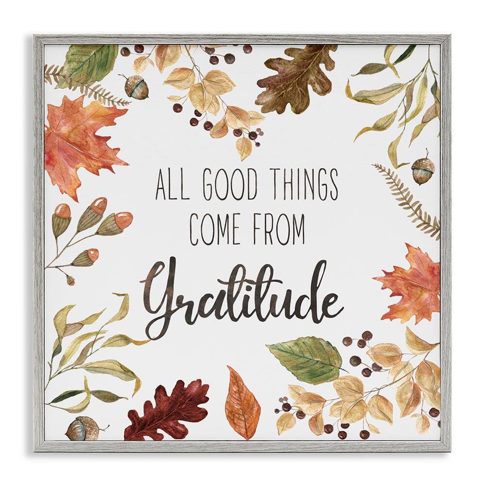 All Good Things Graditude by Livi Finn Gray Framed Graphic Nature Art Print 24 in. x 24 in. price history on PriceWatchPro