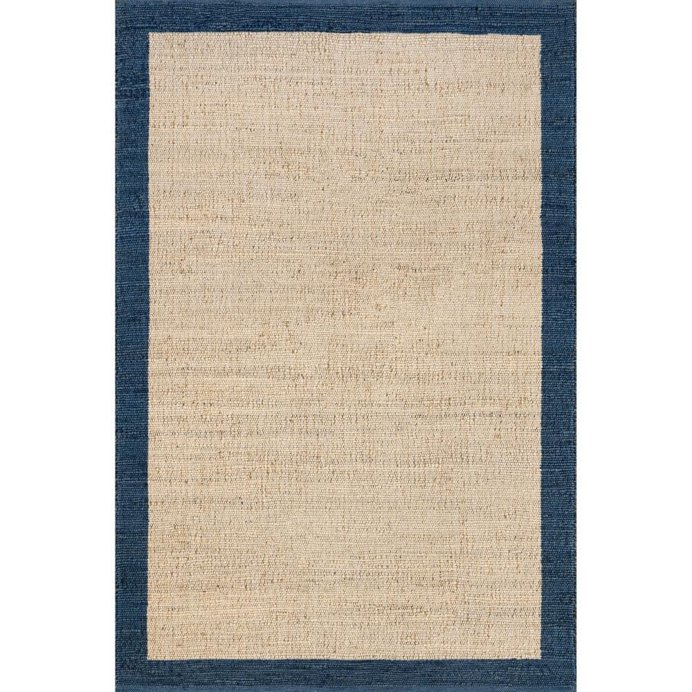 nuLOOM Bronwyn Blue 8 ft. x 10 ft. Bordered Jute Area Rug