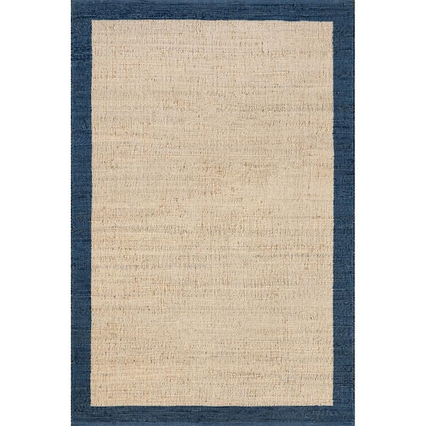 nuLOOM Bronwyn Blue 8 ft. x 10 ft. Bordered Jute Area Rug