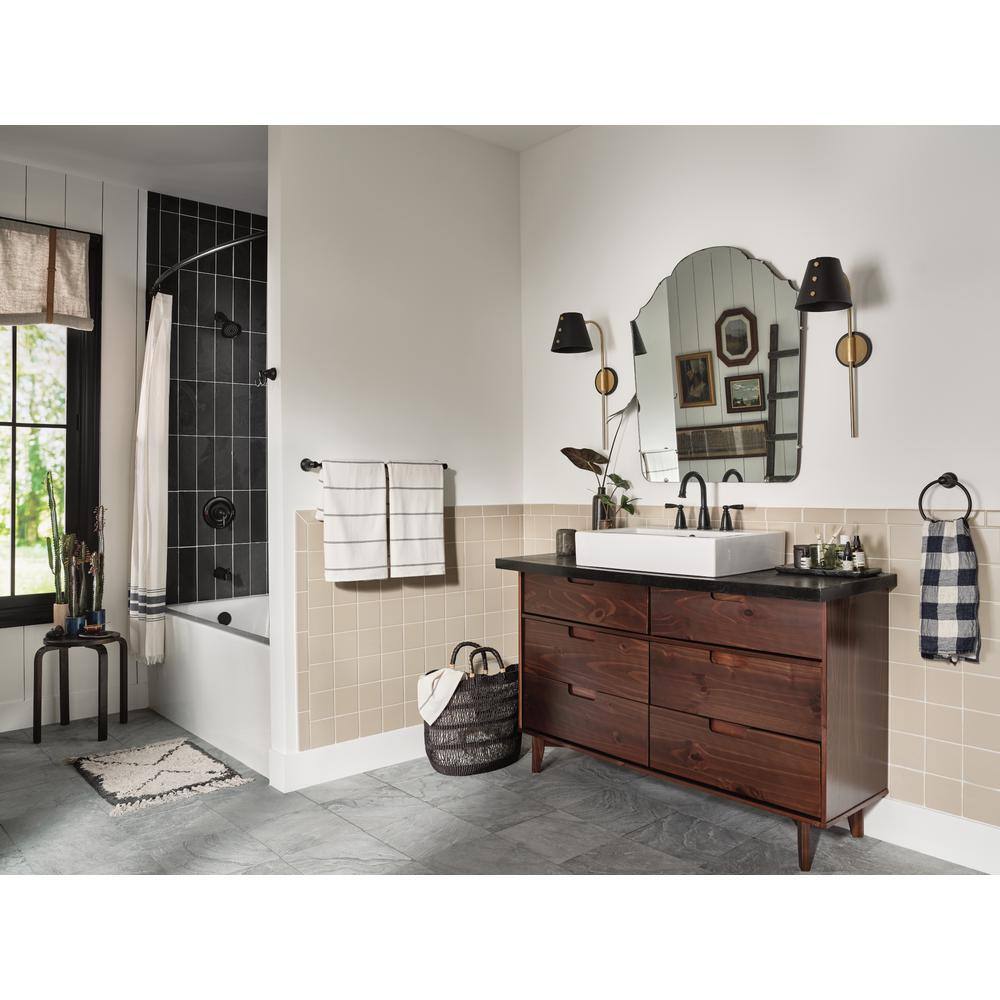 Matte Black Traditional Widespread Bathroom Sink Faucet