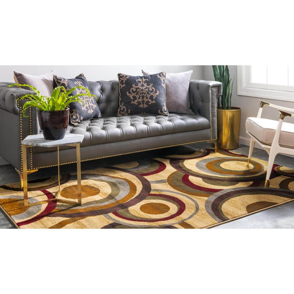 Braided Black Geometric 4' x 6' Synthetic Rectangular Rug