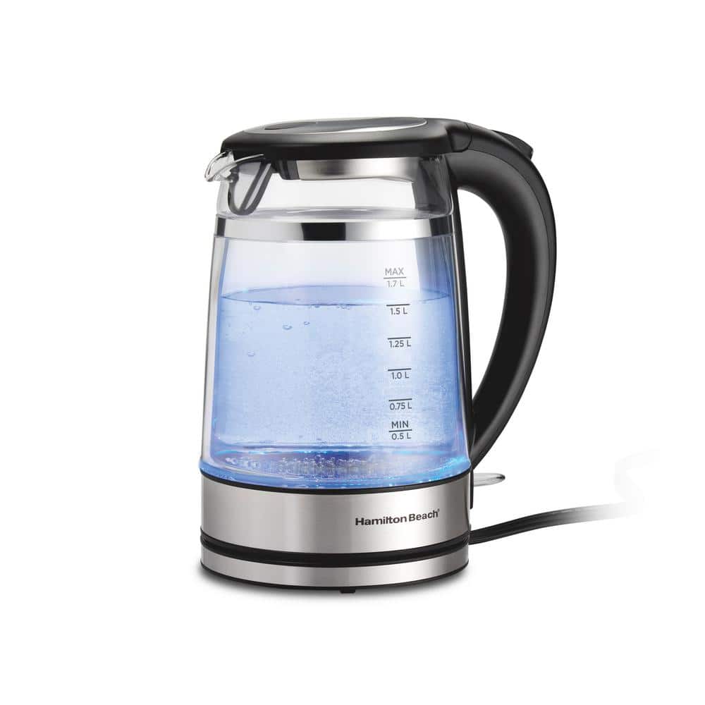 Hamilton Beach 1.7L Black and Stainless Steel Electric Kettle