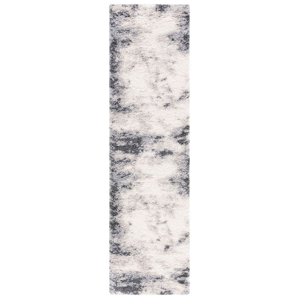 Fontana Shag 2 ft. x 8 ft. Ivory/Gray Abstract Distressed Runner Rug price history on PriceWatchPro