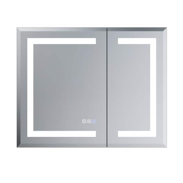 30 in. W x 24 in. H Rectangular LED Anti-Fog Medicine Cabinet with Mirror, UL Recognized, Adjustable Laminates