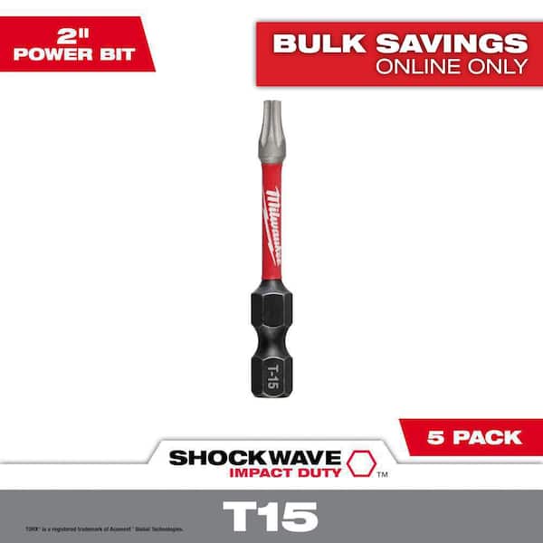 SHOCKWAVE Impact Duty 2 in. T15 Torx Alloy Steel Screw Driver Bit (5-Pack)