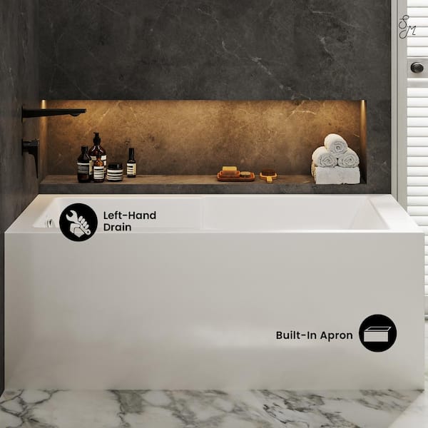 Tercet 5 ft. Left-Hand Drain Corner Alcove Whirlpool Bathtub White with Heater Tercet 5 ft. Left-Hand Drain Corner Alcove Whirlpool Bathtub White with Heater