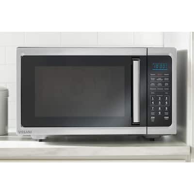 Magic Chef 0.9 cu. ft. Countertop Microwave in Stainless Steel with Gray  Cavity HMM990ST - The Home Depot