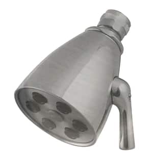 2-Spray 2.3 in. Single Wall Mount Fixed Adjustable Shower Head in Satin Nickel