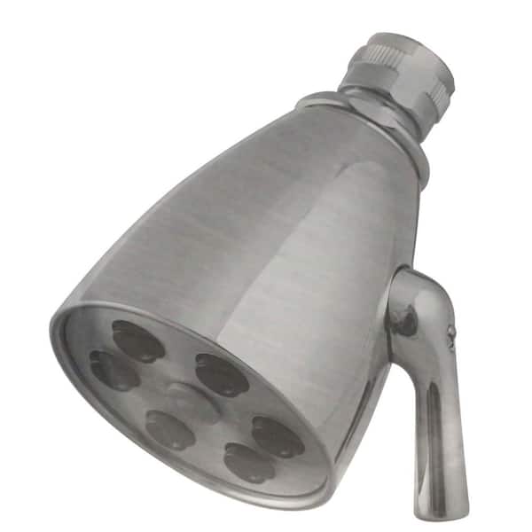Westbrass 2-Spray 2.3 in. Single Wall Mount Fixed Adjustable Shower Head in Satin Nickel
