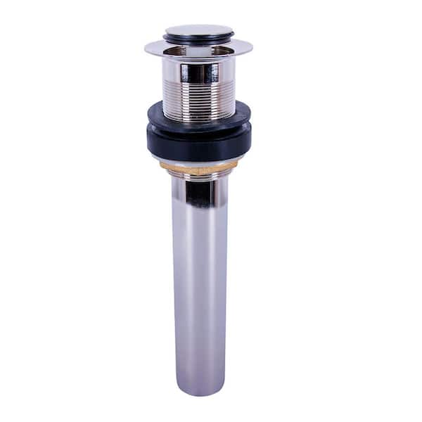 PLUMBFLEX 1-5/8 in. Bathroom Faucet Universal One Touch Vessel Vanity Sink Pop Up Drain Stopper Without Overflow, Polished Nickel