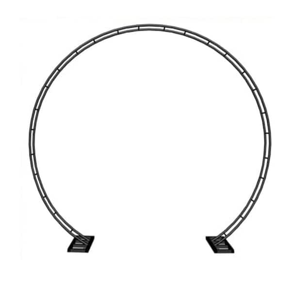 Extra Large Metal Wedding Arch Backdrop Stand 102 W x 88.8 H Round Frame for Ceremony Garden Party Black