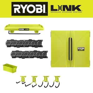 LINK Wall Cabinet with LINK 7-Piece Wall Storage Kit and LINK Cleaning Shelf