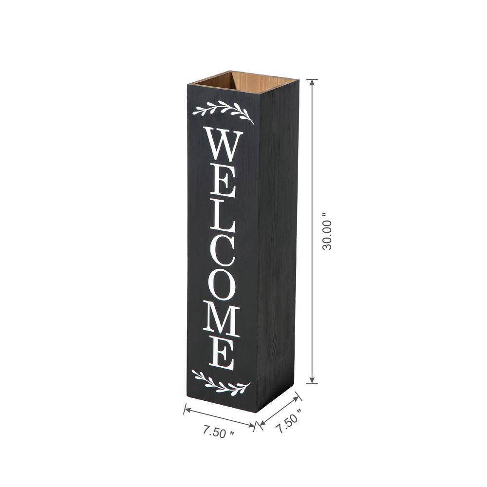 Black Solid Wood Double Sided Outdoor Welcome Porch Sign