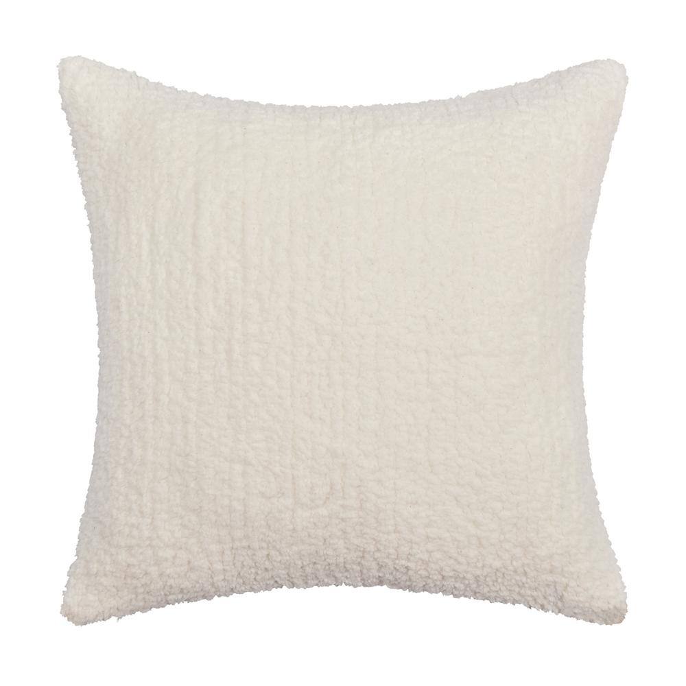 Asher Red Plaid Cotton Sherpa 20" Square Throw Pillow