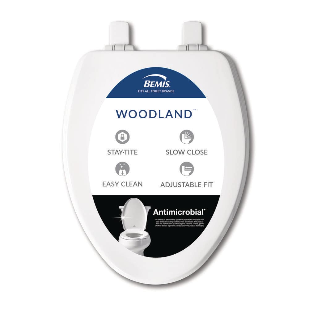 Woodland Elongated Soft Close Enameled Wood Closed Front Toilet Seat in White Removes for Easy Cleaning, Never Loosens price history on PriceWatchPro