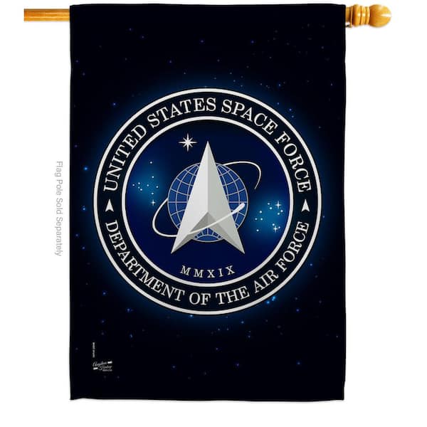 Breeze Decor 2.3 ft. x 3.3 ft. Space Force House Flag 2-Sided Armed Forces Decorative Vertical Flags