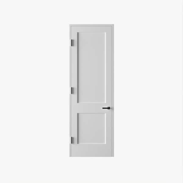 RESO 28 in. x 96 in. Left-Handed Solid Core Primed White Composite Single Prehung Interior Door Black Hinges