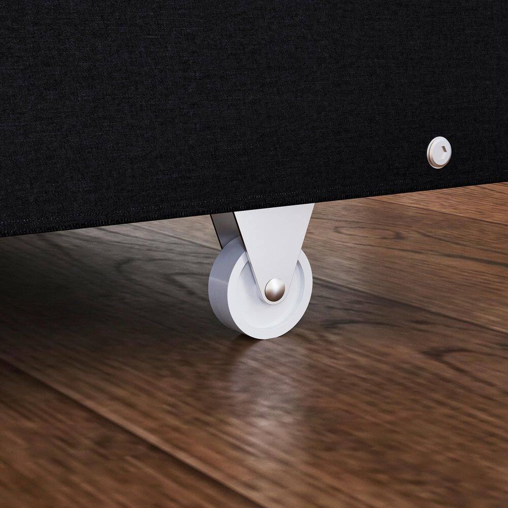 White Wooden Frame Queen Size Platform Bed, Panel Bed with 4 Large Drawers, 2 Open Shelves and Cat Tunnel - thumbnail 8