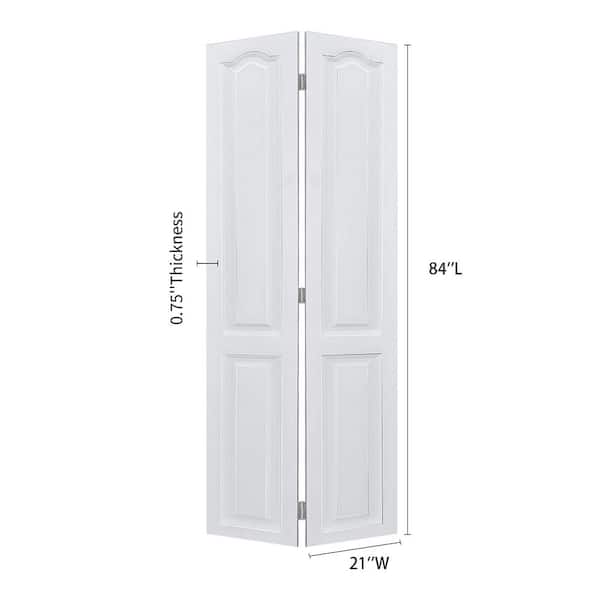 CNC Crafted Modern Door 3/4 in. thick 42 in. x 84 in. Solid Core White Finished Vinyl Bi-fold Door With Hardware kit