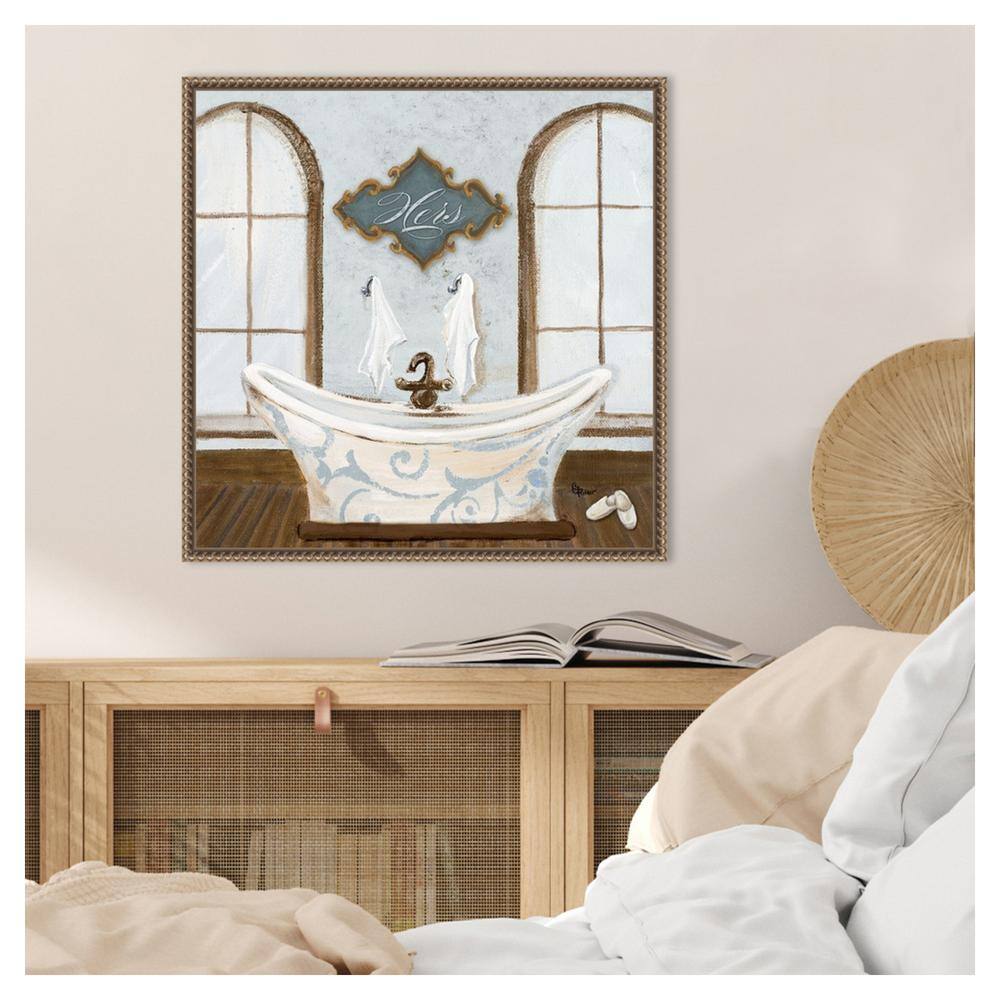 Gina Ritter Villa Bath I Beaded Bronze Framed Canvas Art