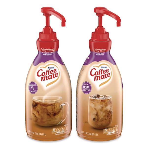 Coffee mate 50.72 oz. Sweetened Original Liquid Coffee Creamer, 1.5 Liter Pump Bottle (2-Pack)