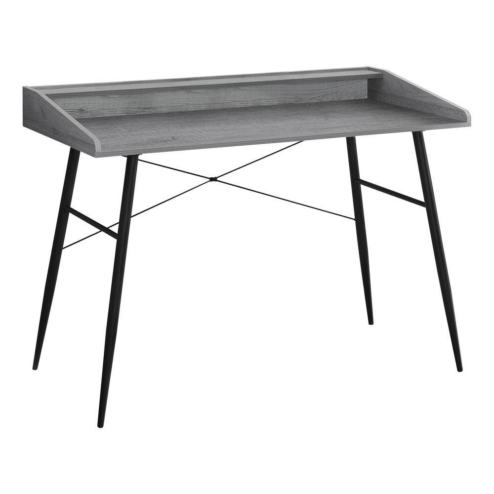 COMPUTER DESK - SMALL HUTCH / 2 STORAGE CUBBIES / 1 SHELF - 48L - GREY W