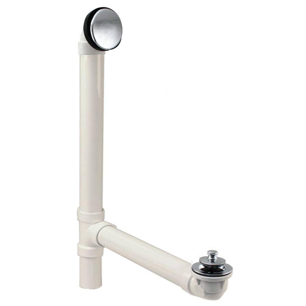 Illusionary Overflow 12 in. x 4 in. Sch. 40 PVC Bath Waste and Overflow wit