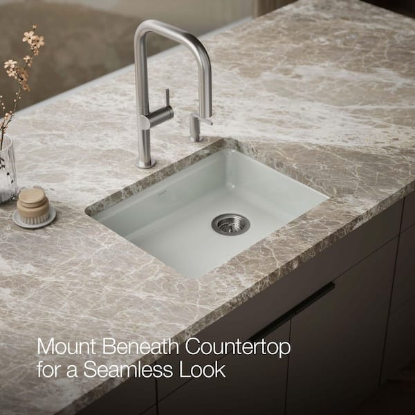 KOHLER Riverby Undermount Cast Iron 25 in. 5-Hole Single Bowl