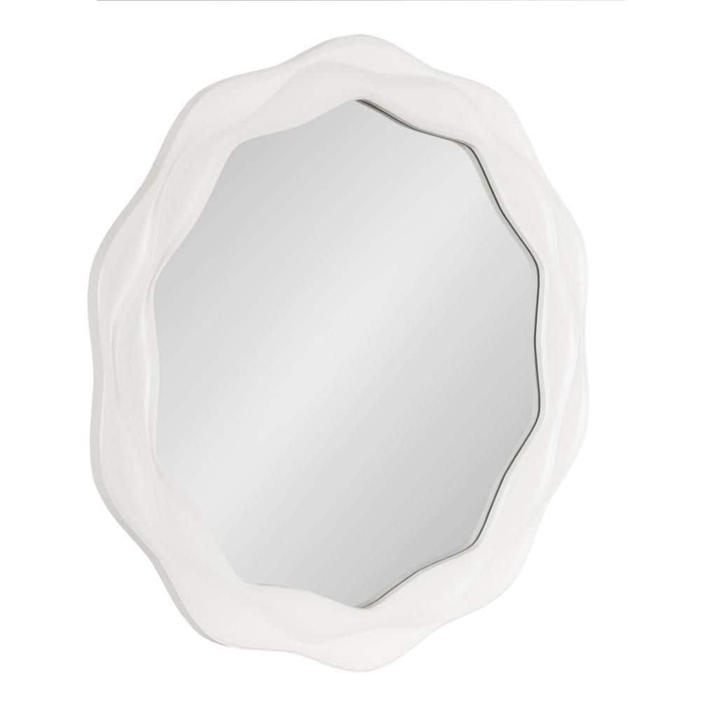 Wavern White 29 in. W x 29 in. H Scalloped MDF Wall Mirror price history on PriceWatchPro