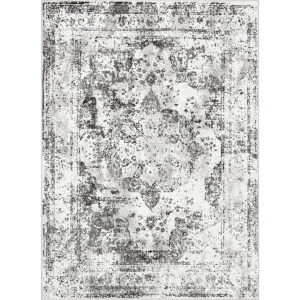 Zazzle Ivory 5 ft. 3 in. x 7 ft. 3 in. Patras Vintage Oriental Floral Area Rug