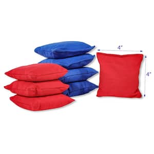 4 in. Cornhole Bean Bag Toss Set for Outdoor Backyard Game (Red and Blue, Set of 8)
