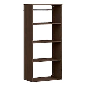 Style+ 25 in. W Chocolate Teak Hanging Wood Closet Tower