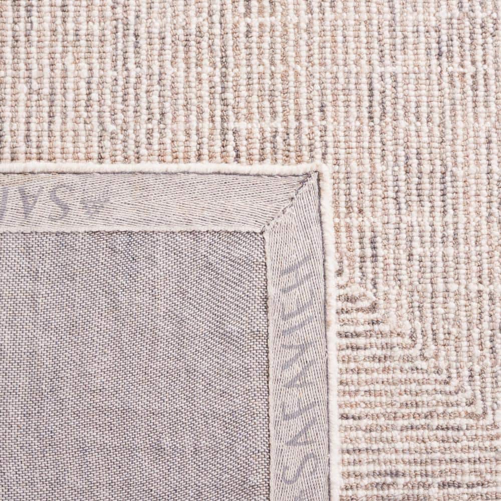 Ivory Abstract Hand-Tufted Wool 5' x 8' Area Rug