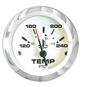 Lido 2 in. White and Stainless Steel 120°F - 240°F Dial Range Water Temperature Gauge and Requires D Sender Code