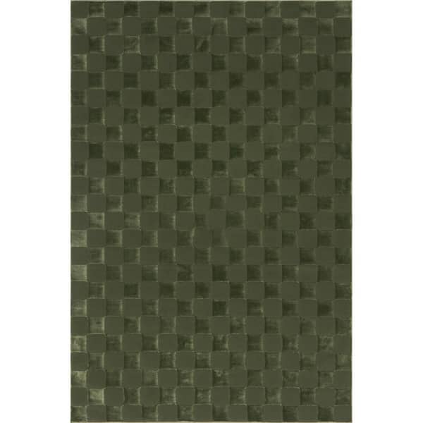 Cape May Plush Textured Washable Green 2 ft. x 3 ft. Indoor Area Rug