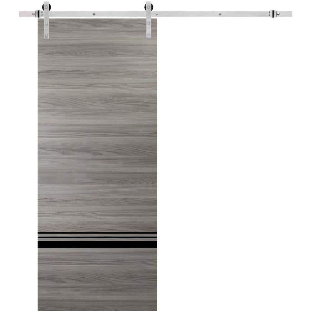 Assembly Required 30 in. x 96 in. 1-Panel Ginger Ash Solid Wood with Honeycomb Sliding Barn Door with Hardware Kit price history on PriceWatchPro