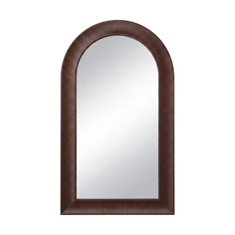 Brown 43.3 in. W x 74.8 in. H Squared Arch Full Length Floor Mirror with Scalloped Wooden Frame price history on PriceWatchPro
