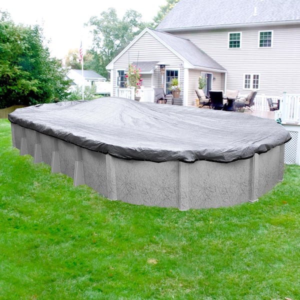Pool Mate Extreme-Mesh XL 18 ft. x 24 ft. Oval Silver Mesh Above Ground Winter Pool Cover