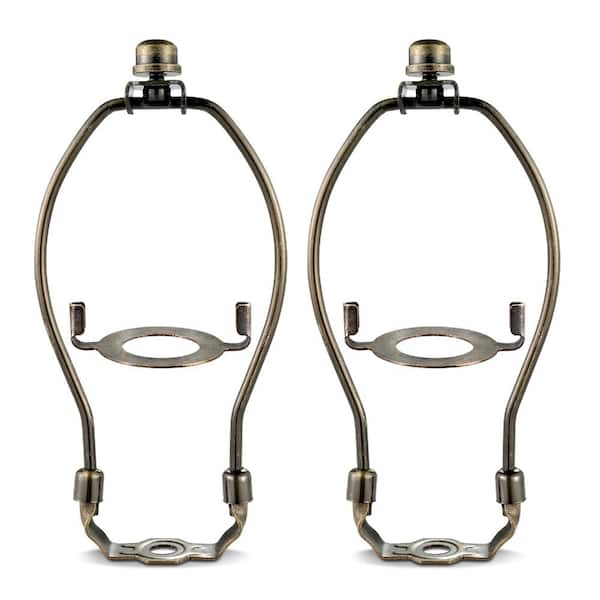 7 in Bronze Lamp Shade Harp Frame Set with Saddle Base and Finial Caps, Detachable Holder for Table Lamps
