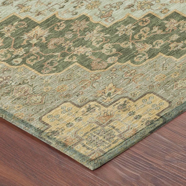 Chantille Machine Washable Indoor/Outdoor Abstract ACN2486 Basil 9 ft. x 12 ft. Area Rug