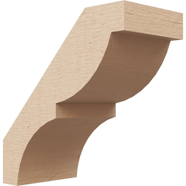 Ekena Millwork 3 in. x 6 in. x 6 in. Valencia Rough Cedar Woodgrain Timberthane Polyurethane Knee Brace, Primed