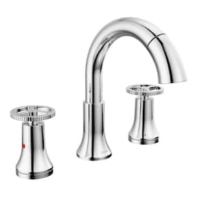Trinsic 8 in. Widespread Double-Handle Bathroom Faucet with Pull-Down Spout in Chrome