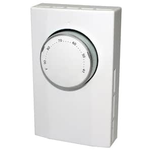 Line Voltage Single Pole Mechanical Bi-Metal Thermostat in White