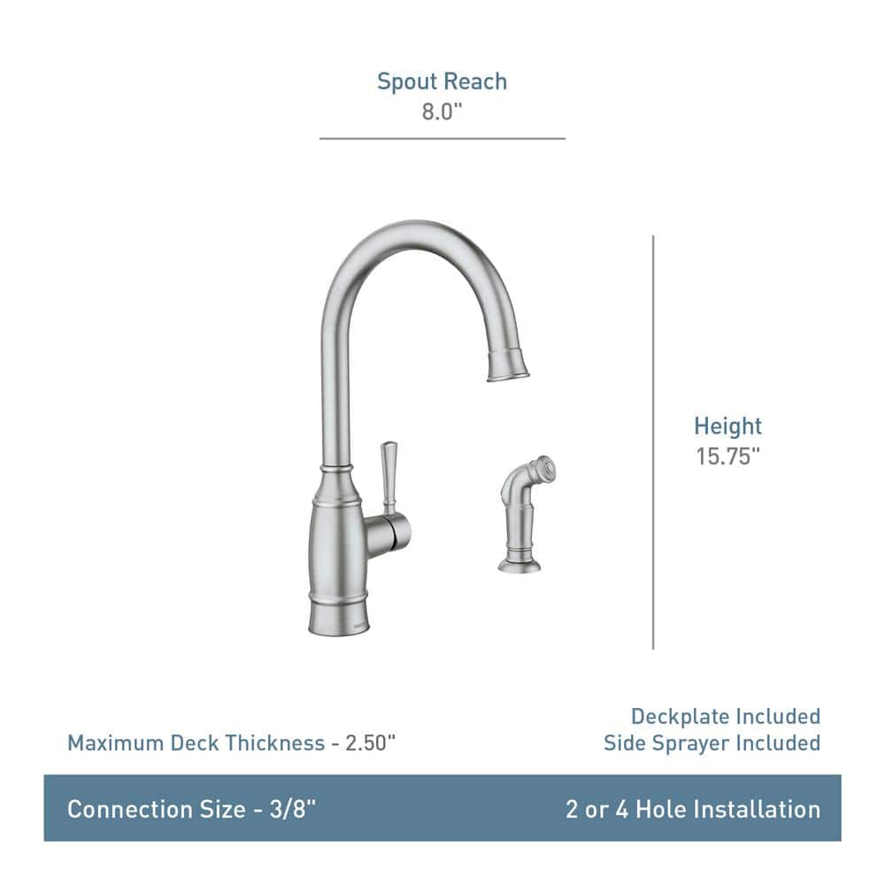 Mediterranean Bronze Single-Handle Kitchen Faucet with Side Sprayer