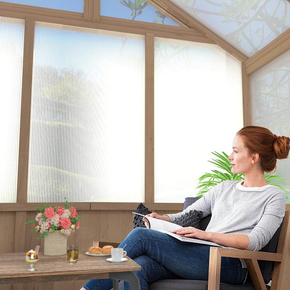 6' x 8' Cedar Wood Walk-In Greenhouse with Polycarbonate Panels