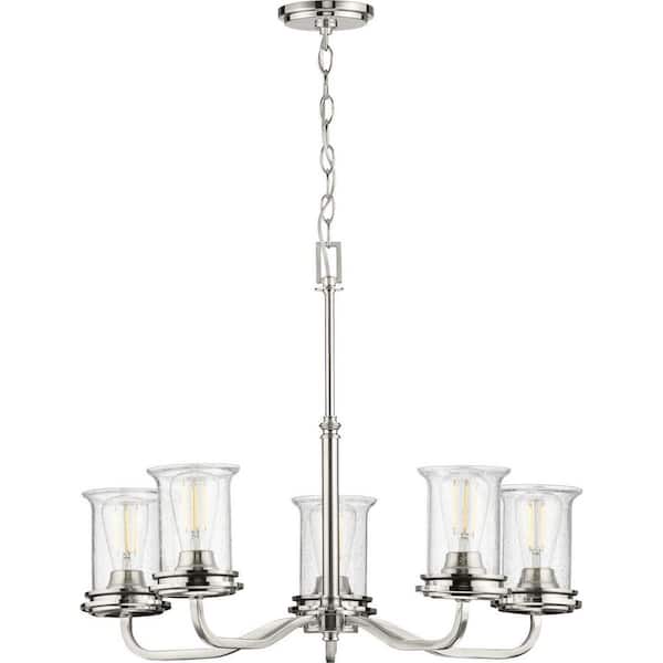 Progress Lighting Winslett 5-Light Brushed Nickel Coastal Chandelier