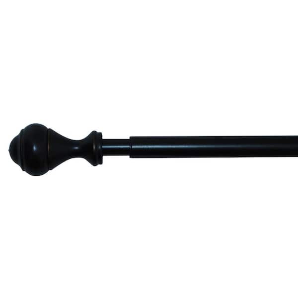 Home Decorators Collection 28 in. - 48 in. L 5/8 in. Single Curtain Rod Kit in Oil Rubbed Bronze with Esquire Finial